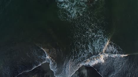 Drone-Waves-of-the-sea-on-the-sand-beach,-summer-sand-beach