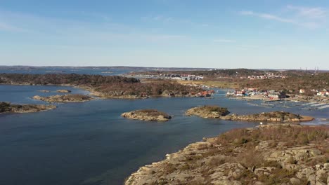 Drone-flying-over-Archipelago-just-outside-Gothenburg-in-Sweden