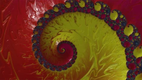Endless-spiral-motion-with-red-yellow-background,-abstract-grahic