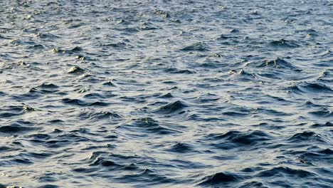 Sunlight-Reflections-On-The-Rippling-Ocean-Water-During-Sunset---close-up