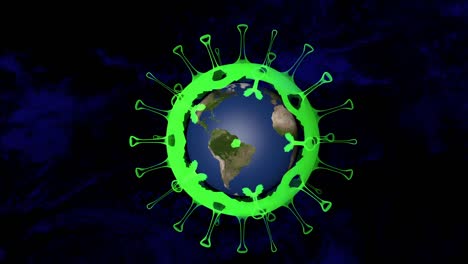 Großer-Grüner-Virus,-Der-Sich-Mit-Absorbierter-Erde-Im-Inneren-Dreht