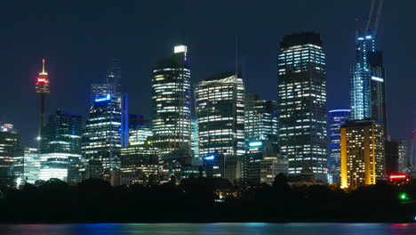 Night-Timelapse-in-Sydney,-Australia