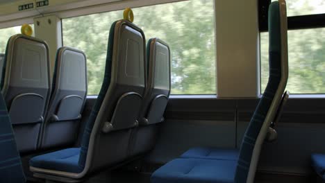 Empty-seats-on-a-british-train-as-it-travells-through-the-countryside