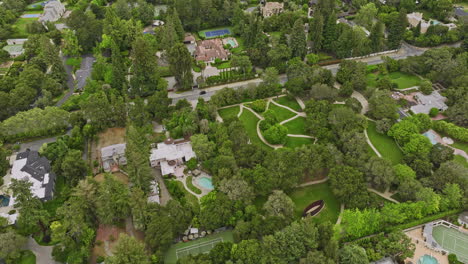 Atherton-California-Aerial-v7-cinematic-fly-around-beautiful-scenic-town-capturing-upscale-homes-in-wooded-residential-area-with-abundant-open-space-and-greenery---Shot-with-Mavic-3-Cine---June-2022