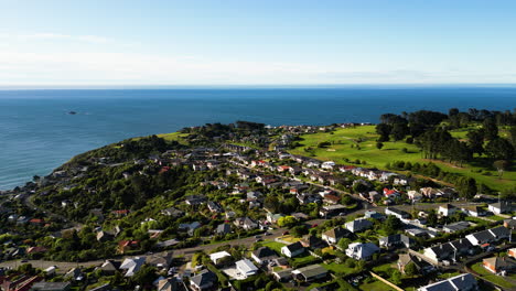 Aerial,-Drone-view-over-Dunedin-in-New-Zealand