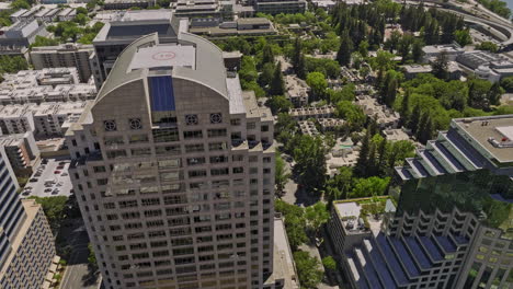 Sacramento-City-California-Aerial-v23-birds-eye-view-drone-flyover-towers-and-office-buildings-on-capitol-mall-towards-calpers-lincoln-plaza-in-downtown-at-daytime---Shot-with-Mavic-3-Cine---June-2022