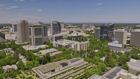 Sacramento-City-California-Aerial-v24-cinematic-low-flyover-lincoln-plaza-and-high-rise-buildings-capturing-downtown-cityscape-in-capitol-mall-district---Shot-with-Mavic-3-Cine---June-2022