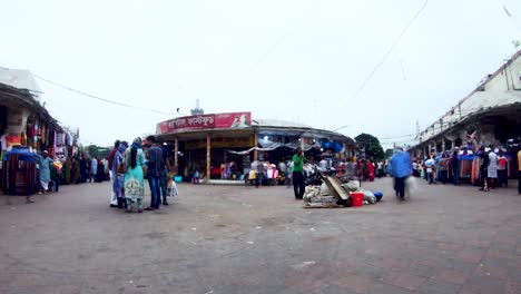 Zeitraffer-Eines-Lokalen-Marktes-In-Dhaka,-Bangladesch