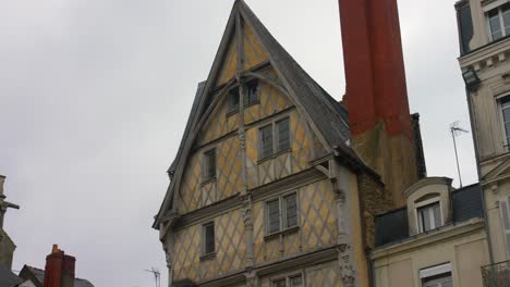 Half-Timbered-Architecture-Facade-Of-Adam-House-In-Angers,-France