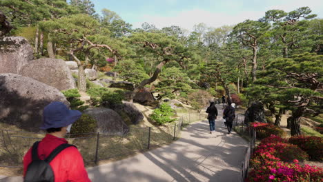 Tourists-Exploring-The-Hwadam-Botanic-Garden-In-Gwangju,-Gyeonggi-do,-South-Korea