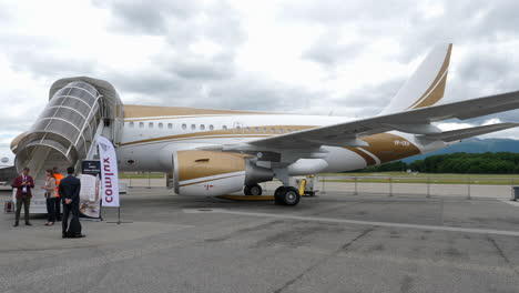 Airbus-Corporate-Jet-ACJ-at-Display-at-EBACE-Aviation-Fair-in-Geneva