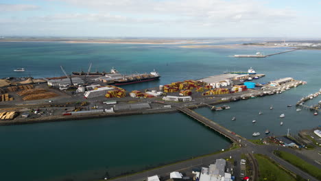 Suth-Port-Bluff,-New-Zealand's-southernmost-commercial-deepwater-port,-aerial-view