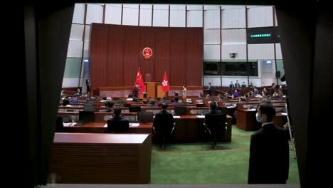 Wide-view-of-the-legislative-Council-main-chamber-as-the-former-Hong-Kong-Chief-Executive-Carrie-Lam-presides-during-the-oath-taking-ceremony