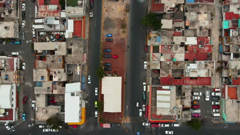 Flying-over-aerial-view-of-residential-neighborhood-in-Mexico-City-suburbs