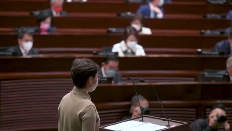La-Ex-Directora-Ejecutiva-De-Hong-Kong,-Carrie-Lam,-Preside-La-Ceremonia-De-Juramento-En-La-Cámara-Principal-Del-Consejo-Legislativo