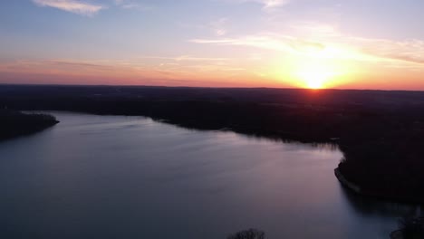 Aerial-time-lapse-of-clouds-flying-over-Lake-Monroe-in-Indiana