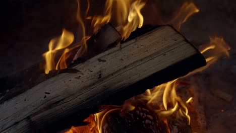 Close-up,-firewood-burning-in-slow-motion