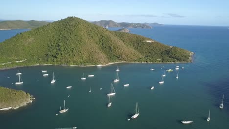 Sailboats-in-Caribbean-Island-Cove-USVI-Virgin-Islands-St