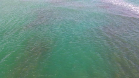 Light-blue-water-of-Andaman-sea-lagoon-in-low-angle-drone-view