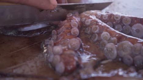 cutting-off-the-tentacles-of-a-freshly-caught-octopus