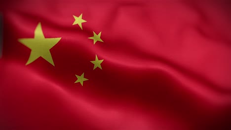 Frontalansicht-Der-Chinesischen-Flagge,-Die-In-Hd-Flattert