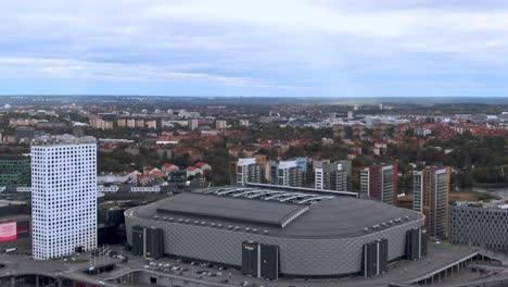 Aerial-Tilt-Down-Shot-Revealing-Friends-Arena,-Solna,-Stockholm