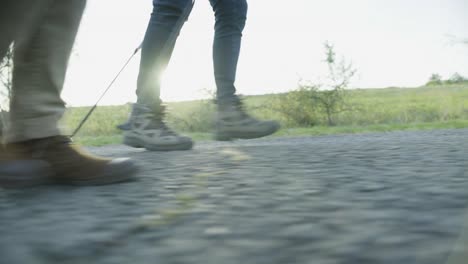 Volksfuß-Beim-Nordic-Walking-Mit-Lens-Flare