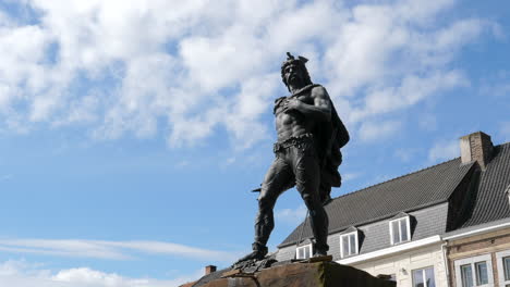 Monument-of-Ambiorix,-King-of-the-Eburones-in-Tongeren,-Belgium-static
