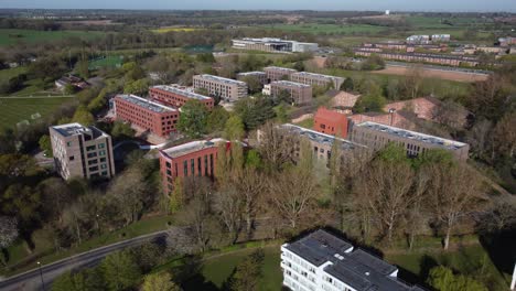 The-University-Of-Warwick-Halls-Of-Residence-New-Buildings-Spring-2021-Aerial-View-Editorial