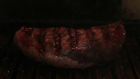 Close-up-of-Picanha-Brazilian-Meat-Steak-Grilled-on-a-Flame-Grill