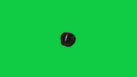 Nahaufnahme-Einer-Einzelnen-Braunen-Tapioka-Boba-Perle,-Grüner-Bildschirmhintergrund