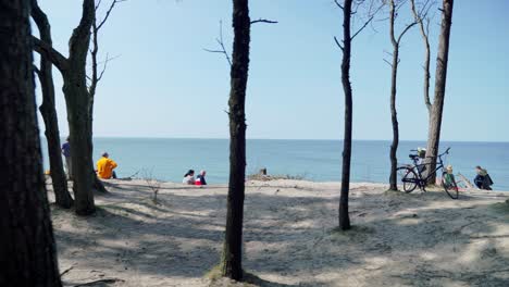 People-Sitting-And-Enjoying-View-into-the-Baltic-Sea-From-The-Dutchman's-Cap-Dune-Cliff