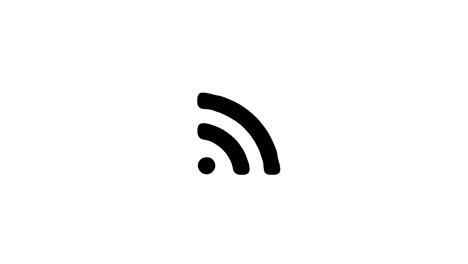 Icono-Wifi-Animado-Con-Radiación-Arriba,-Símbolo-Rss,-Icono-O-Botón-Aislado-En-Fondo-Blanco,-Representación-Tridimensional,-Video-En-Fondo-Blanco