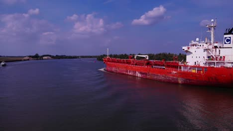 Port-Side-View-Of-Celsius-Mexico-Chemical-Tanker-Navigating-Oude-Maas