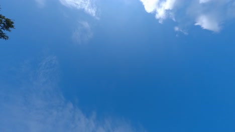 Blick-In-Den-Blau-weißen-Wolkenhimmel