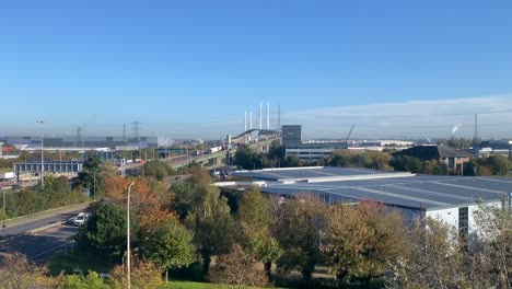 Timelapse-of-The-Dartford-Thurrock-River-Crossing-bridge-London-Kent-trucks-cars-and-lorries-on-a-sunny-day