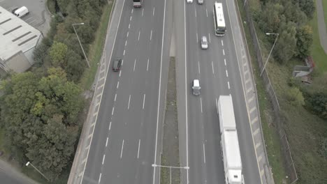Drone-View-Of-Busy-M50-Motorway-In-Dublin,-Ireland-At-Daytime