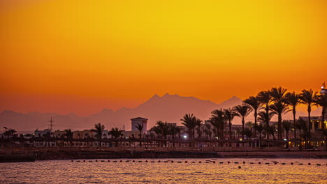 Sunset-time-lapse-at-a-Red-Sea-resort-and-hotel