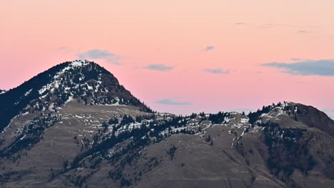 Close-Up-View-of-Mount-Paul-During-Sunset-in-Kamloops,-British-Columbia