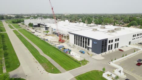Ford-Vehicle-Performance-and-Electrification-Center-in-Michigan,-aerial-drone-view