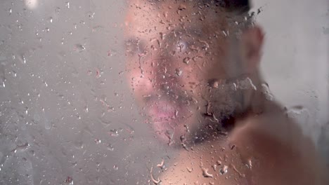 Man-having-fun-during-the-shower