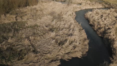 Aerial-drone-view-of-s-shaped-river,-beautiful-nature