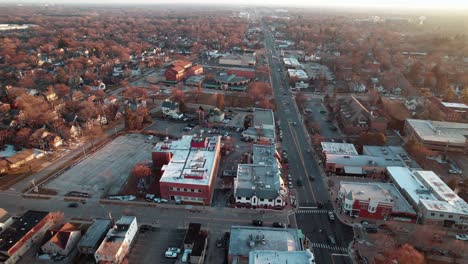 Libertyville,-Illinois,-USA-sunset-aerial-4k