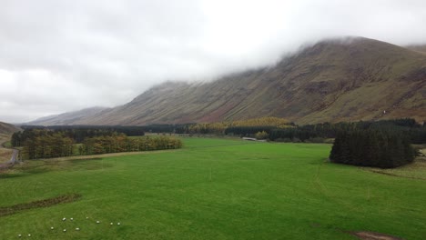 Video-taking-off-over-a-green-field-in-the-misty-and-overcast-Scottish-highlands