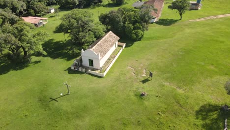 Historical-and-religious-heritage-called-"Capela-da-Santa-de-Pedra",-municipality-of-Palmeira,-state-of-Paraná,-Brazil