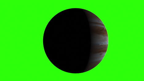 4K-Green-Screen-Planet-Jupiter-with-Shadow-Terminator-Across-Middle---3D-Space-Animation