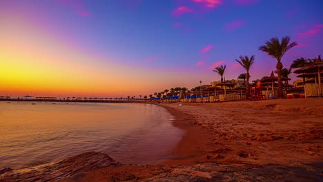 Colorful-sunset-over-a-Red-Sea-beach---romantic-time-lapse