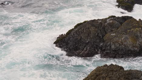 Rough-Ocean-Water-hitting-Rocks-in-Monterey-Bay-California---Slow-Motion-hitting-Rocks