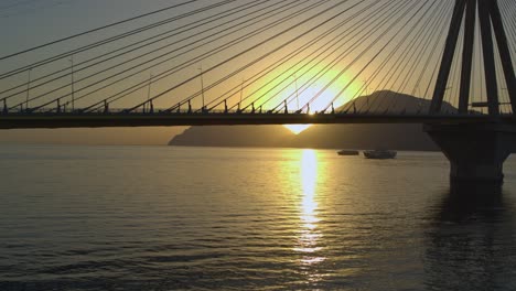 Aerial---Rio-Antirrio-bridge-in-Greece-at-sunset---Shot-on-DJI-Inspire-2-X7-RAW