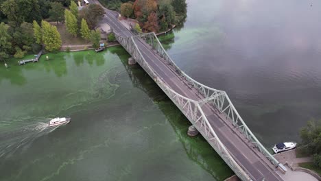 Timelapse-flyover-bridge-over-water